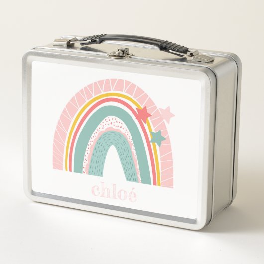 METAAL LUNCHBOX : RAINBOW + STARS (Voorkant)
