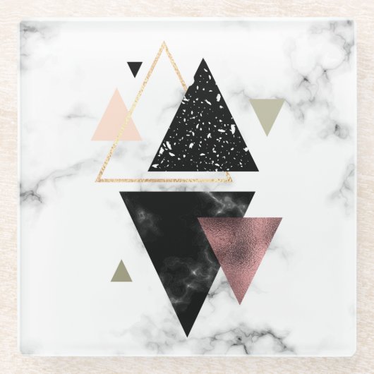 Metaal meetbaar geometrisch ontwerp glazen onderzetter (Voorkant)