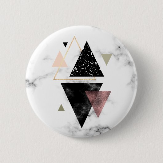 Metaal meetbaar geometrisch ontwerp ronde button 5,7 cm (Voorkant)