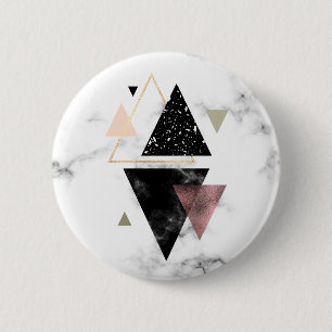 Metaal meetbaar geometrisch ontwerp ronde button 5,7 cm