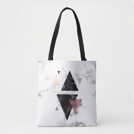 Metaal meetbaar geometrisch ontwerp tote bag (Voorkant)