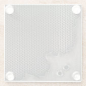 Metaal met kogelgaten achtergrond glazen onderzetter (Achterkant)