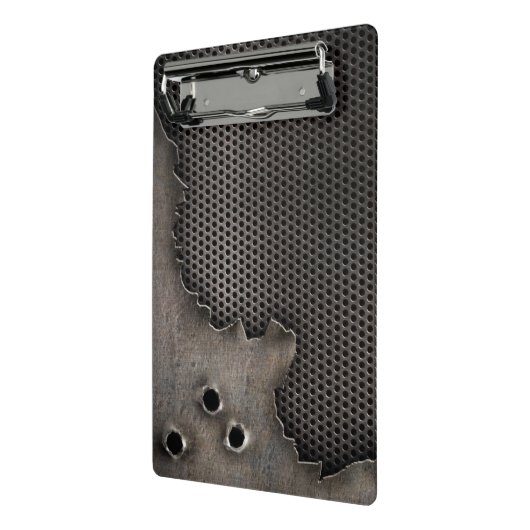 Metaal met kogelgaten achtergrond mini klembord (Angled2)