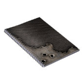 Metaal met kogelgaten achtergrond notitieboek (Rechterzijde)