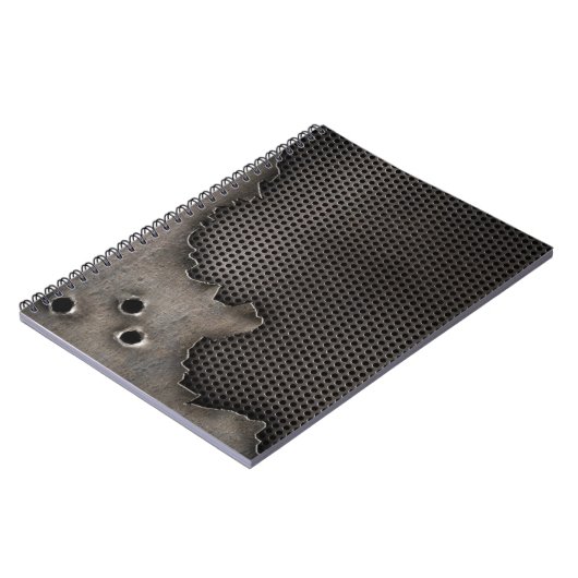 Metaal met kogelgaten achtergrond notitieboek (Linkerzijde)