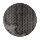 Metaal met kogelgaten achtergrond snijplank (Voorkant)