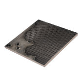 Metaal met kogelgaten achtergrond tegeltje (Zijkant)