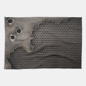 Metaal met kogelgaten achtergrond theedoek (Horizontaal)