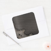 Metaal met kogelgaten achtergrond vierkante sticker (Envelop)