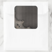 Metaal met kogelgaten achtergrond vierkante sticker (Tas)