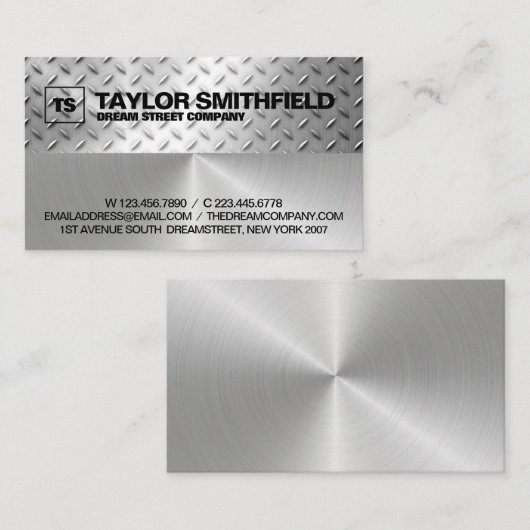 Metaal modern professioneel Visitekaartje (Voorkant / Achterkant)