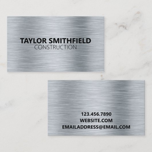 METAAL MODERNE BEROEPSBEOEFENAAR VISITEKAARTJE (Voorkant / Achterkant)