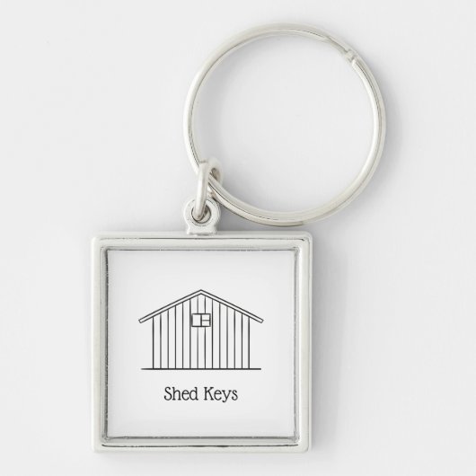 Metaal Moderne Eenvoudige Minimale Design Shed Key Sleutelhanger (Voorkant)