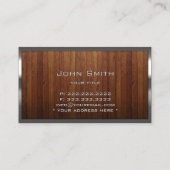 Metaal Monogram Steel Border Wood Professional Visitekaartje (Achterkant)
