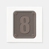 Metaal Nummer Acht Papieren Servetten (Voorkant)