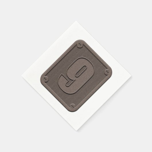 Metaal Nummer Negen Papieren Servetten (Hoek)