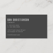 Metaal Ogend Mannelijk Modern Minimalistisch Koel Visitekaartje (Achterkant)