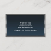 Metaal-omhulde marineblauw geregistreerde psycholo informatiekaartje (Achterkant)