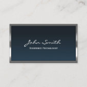 Metaal-omhulde marineblauw geregistreerde psycholo informatiekaartje (Voorkant)