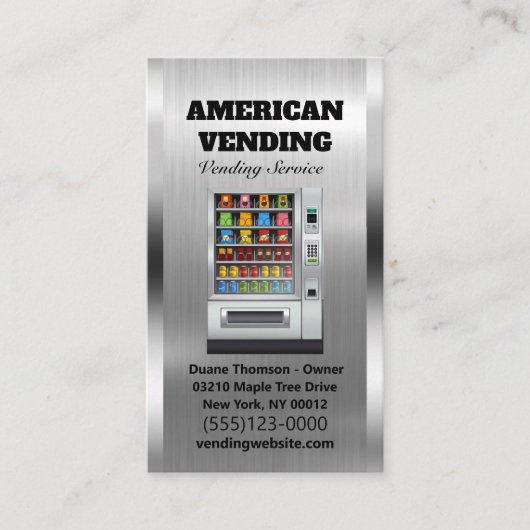 Metaal ontwerp van leverancier van voedsel-snack v visitekaartje (Voorkant)