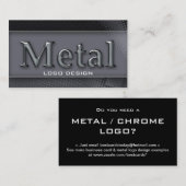 METAAL ONTWERP VAN LOGO D | Visitekaartjes voor de (Voorkant / Achterkant)