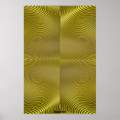 Metaal op gele optische illusieduurkunst poster (Voorkant)