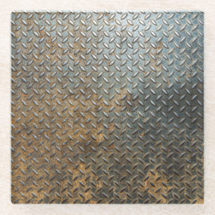 Metaal oppervlak, reflecterende textuur achtergron glazen onderzetter