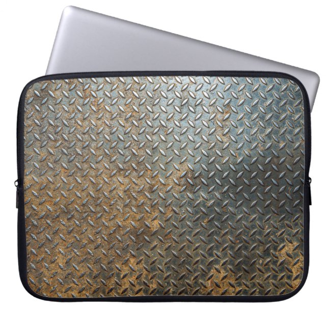 Metaal oppervlak, reflecterende textuur achtergron laptop sleeve (Voorkant)