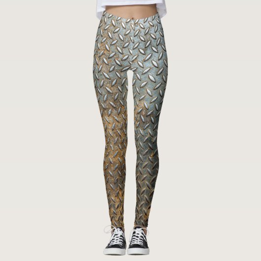Metaal oppervlak, reflecterende textuur achtergron leggings (Voorkant)