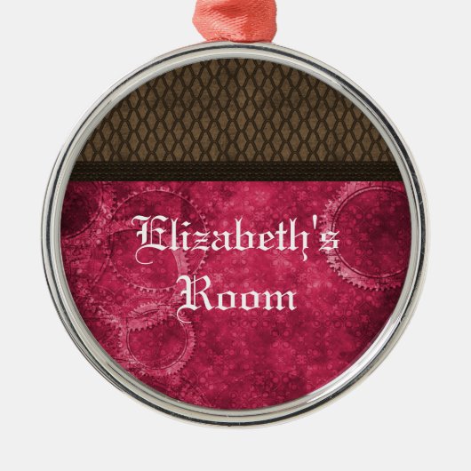 Metaal Ornament Steampunk, Roze (Voorkant)