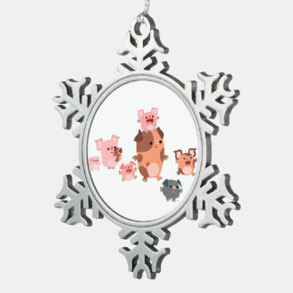 Metaal Ornament van de Cartoon-varkensfamilie