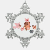 Metaal Ornament van de Cartoon-varkensfamilie (Voorkant)