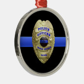 Metaal Ornament van de Thin Blue Line Police Badge (Rechts)