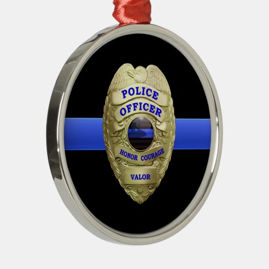 Metaal Ornament van de Thin Blue Line Police Badge (Rechts)