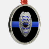 Metaal Ornament van de Thin Blue Line Police Badge (Rechts)