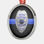 Metaal Ornament van de Thin Blue Line Police Badge (Links)