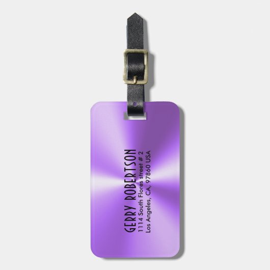 Metaal Paarse Roestvrij staalblik Bagagelabel (Voorkant verticaal)