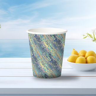 Metaal Pastel Lichten Blauwe Patroon Papieren Bekers