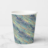 Metaal Pastel Lichten Blauwe Patroon Papieren Bekers (Achterkant)