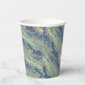 Metaal Pastel Lichten Blauwe Patroon Papieren Bekers (Rechts)