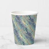 Metaal Pastel Lichten Blauwe Patroon Papieren Bekers (Voorkant)