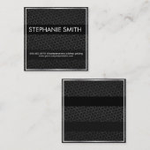 Metaal Patroon Zilveren Rand Vierkante Visitekaartje (Voorkant / Achterkant)