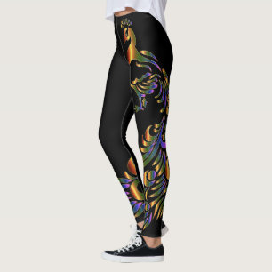 Metaal pauw leggings