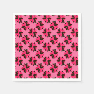 Metaal Poinsettia Flowers-9-roze-rood-NAPKINS Servetten