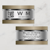 Metaal | Qr-code | Monogram Visitekaartje (Voorkant / Achterkant)