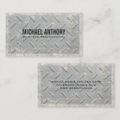 Metaal rasterpatroon | Grunge Visitekaartje (Voorkant / Achterkant)