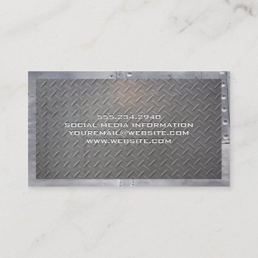 Metaal rasterpatroon | Rivieren Visitekaartje (Achterkant)
