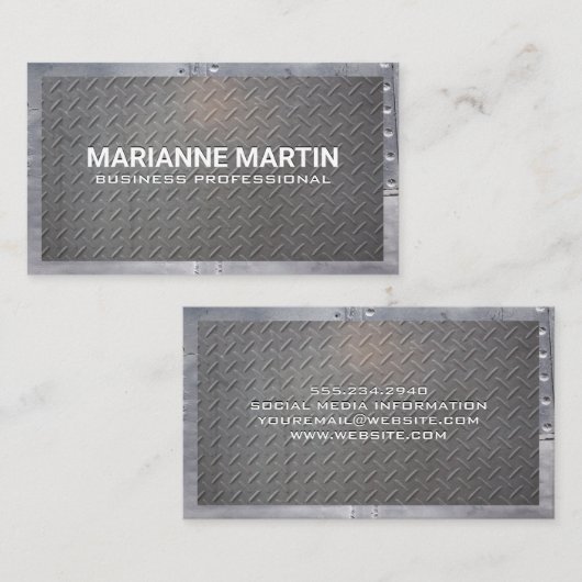 Metaal rasterpatroon | Rivieren Visitekaartje (Voorkant / Achterkant)