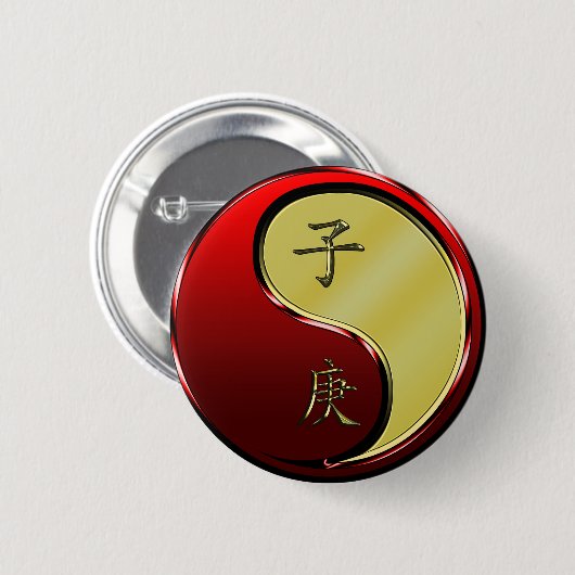 Metaal Rat Ronde Button 5,7 Cm (Voorkant /achterkant)