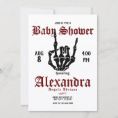 Metaal Rock Baby Shower Kaart (Voorkant)
